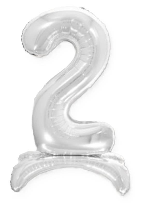 32" Standing Silver Number Balloon