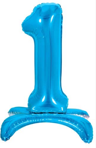 32" Standing Blue Number Balloon