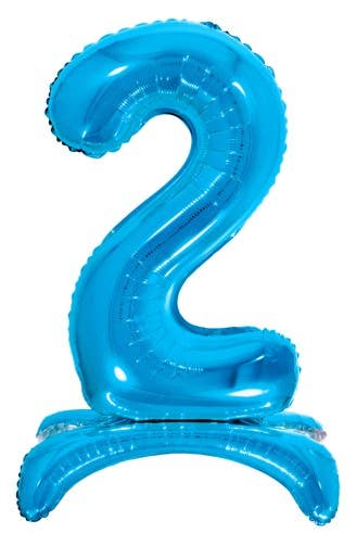 32" Standing Blue Number Balloon