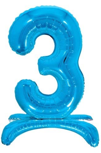 32" Standing Blue Number Balloon
