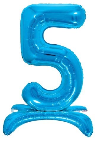 32" Standing Blue Number Balloon