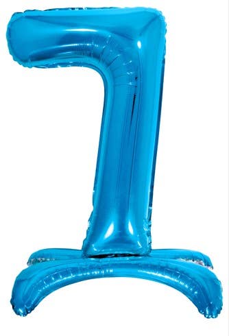 32" Standing Blue Number Balloon