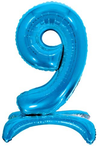 32" Standing Blue Number Balloon