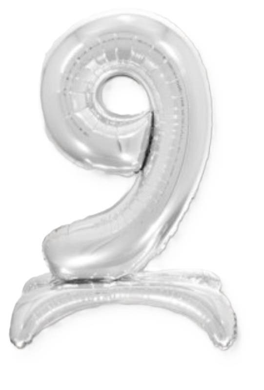 32" Standing Silver Number Balloon