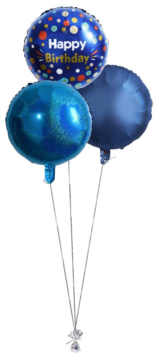 Metallic Blue Birthday Balloon Bouquet (3)
