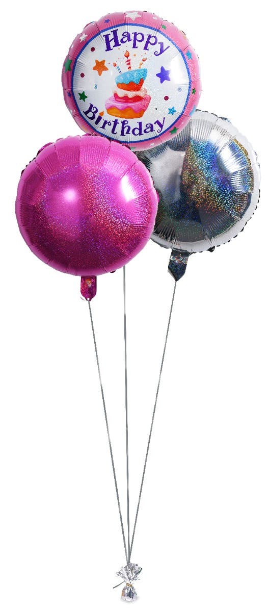 Metallic Pink Kid's Birthday Balloon Bouquet  (3)