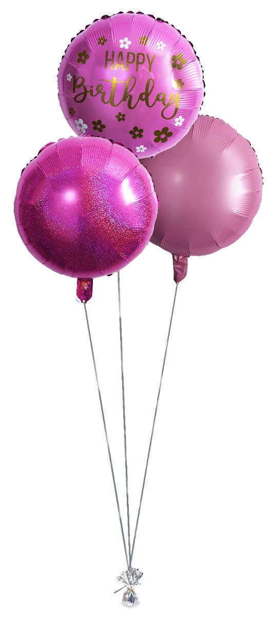 Metallic Pink Birthday Balloon Bouquet (3)