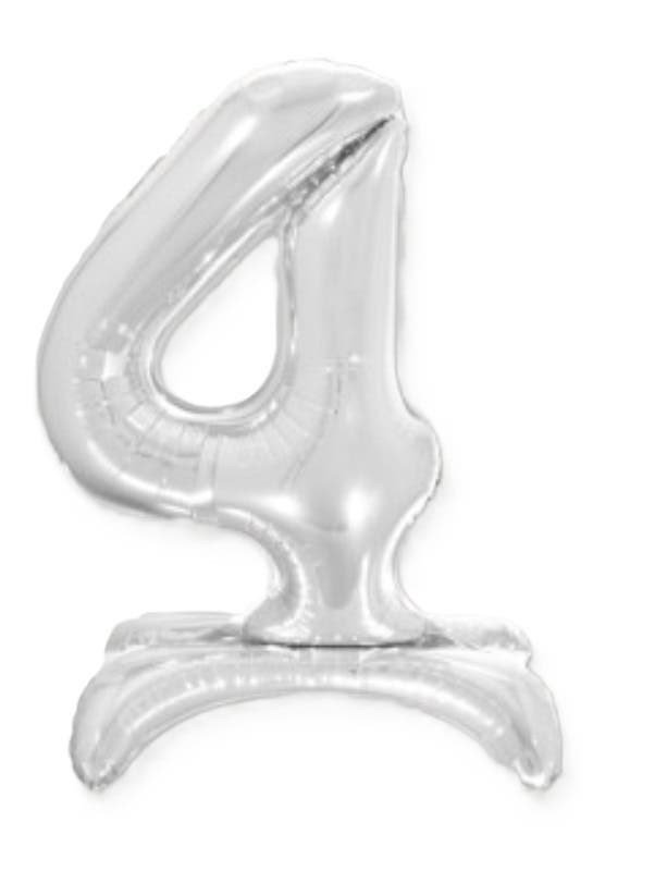 32" Standing Silver Number Balloon