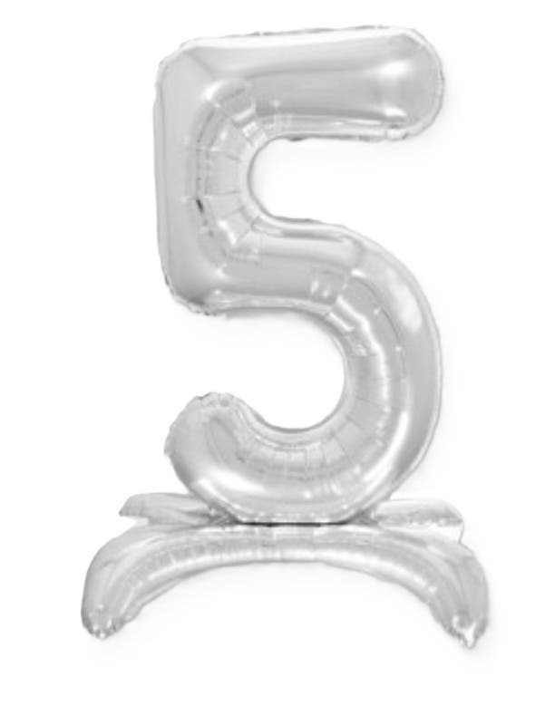 32" Standing Silver Number Balloon