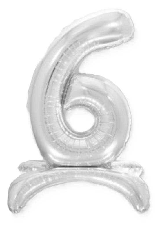 32" Standing Silver Number Balloon