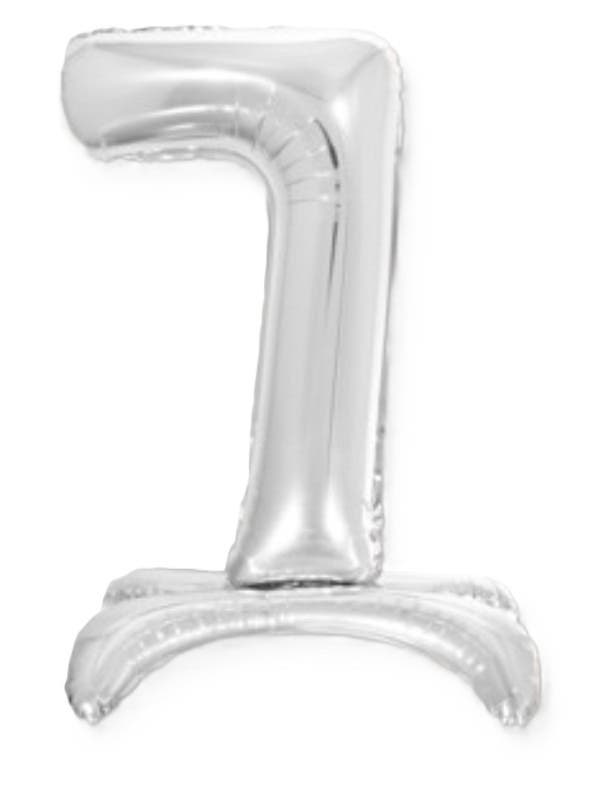 32" Standing Silver Number Balloon