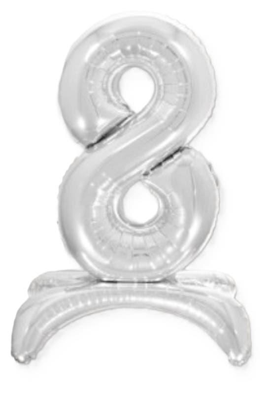 32" Standing Silver Number Balloon
