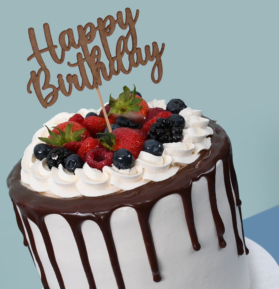 Berry Vanilla Chocolate Drip Tall Cake