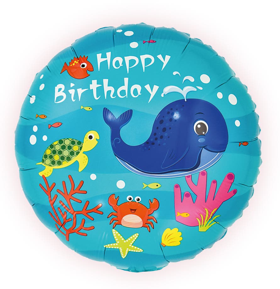 18" Happy Birthday Whale
