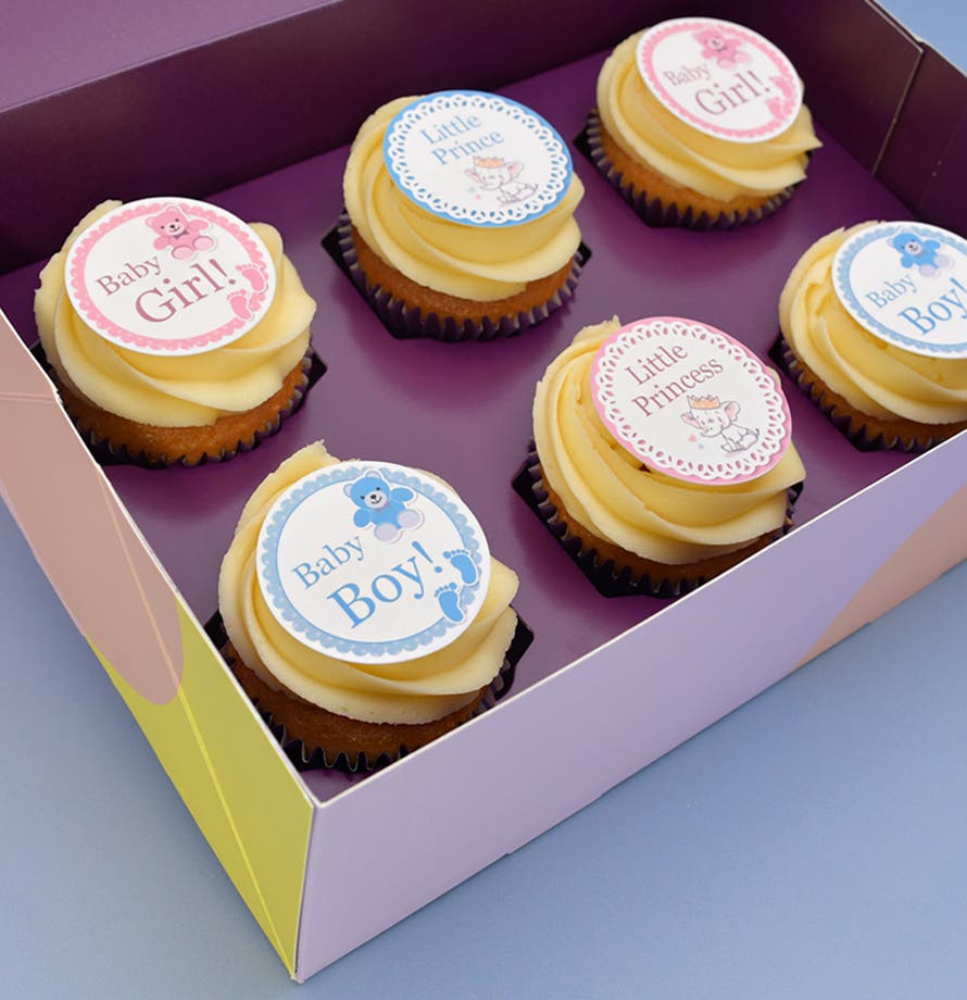 Cupcakes vanille pour fête prénatale