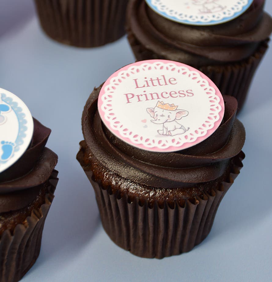 Chocolate Baby Shower Cupcakes