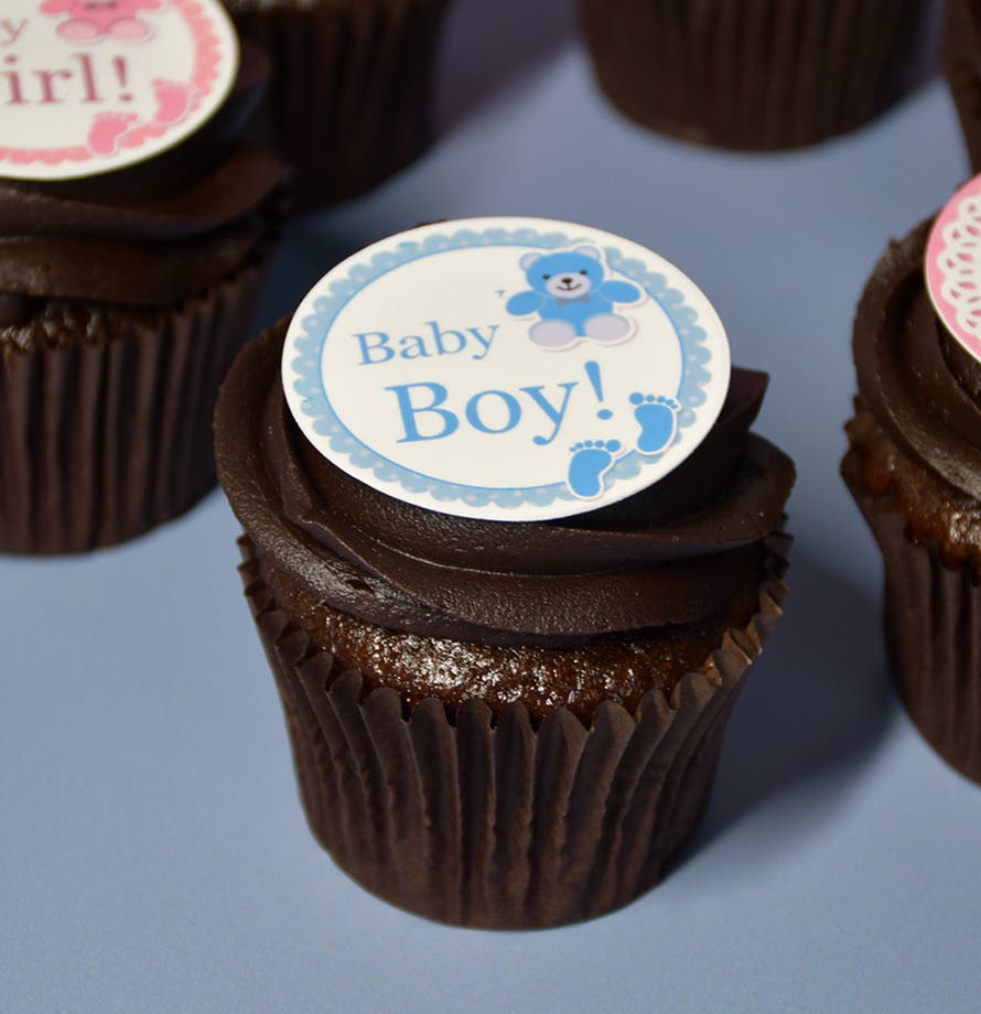 Chocolate Baby Shower Cupcakes