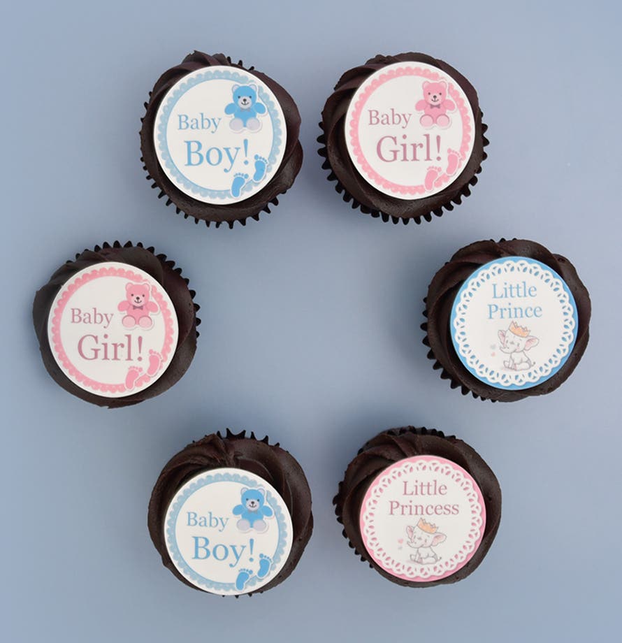Chocolate Baby Shower Cupcakes