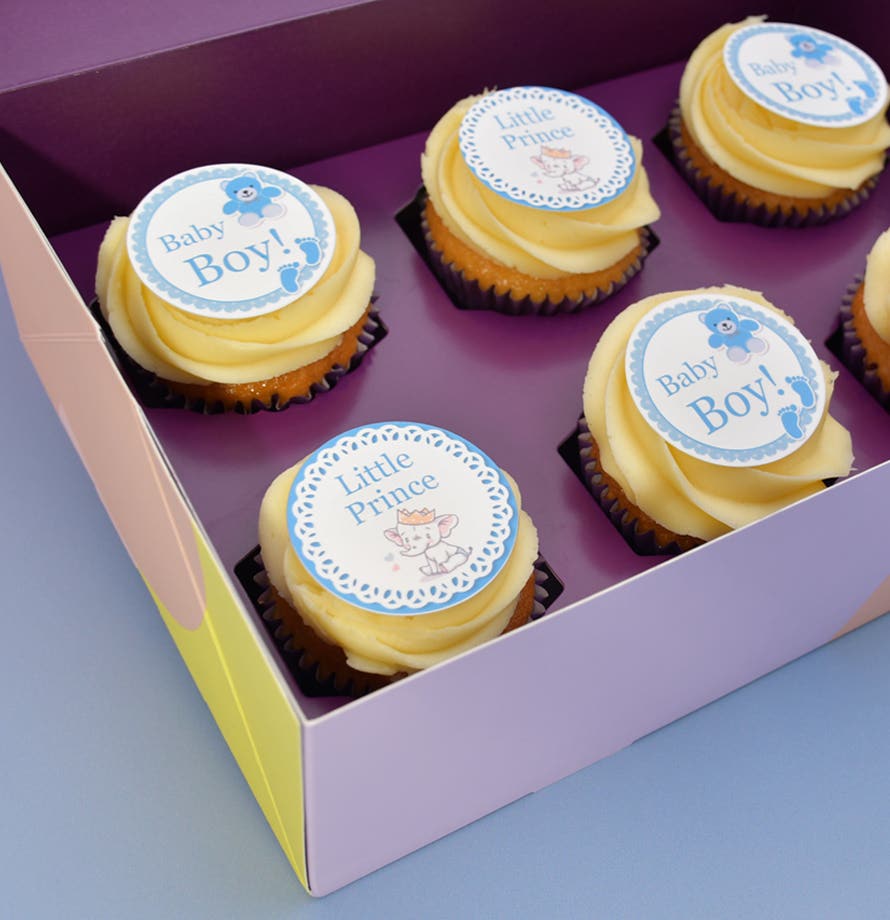 Cupcakes vanille pour bébé garçon