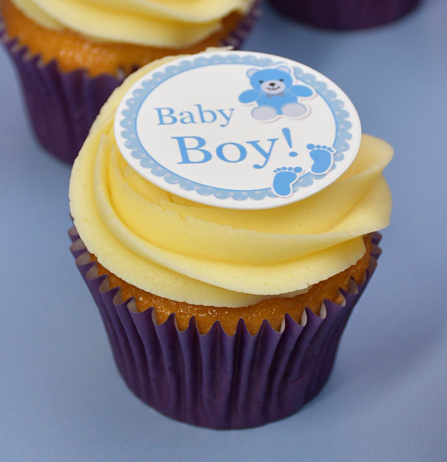 Cupcakes vanille pour bébé garçon