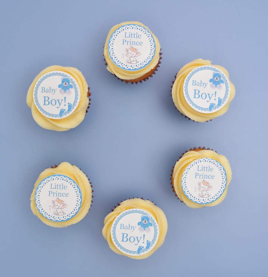 Cupcakes vanille pour bébé garçon