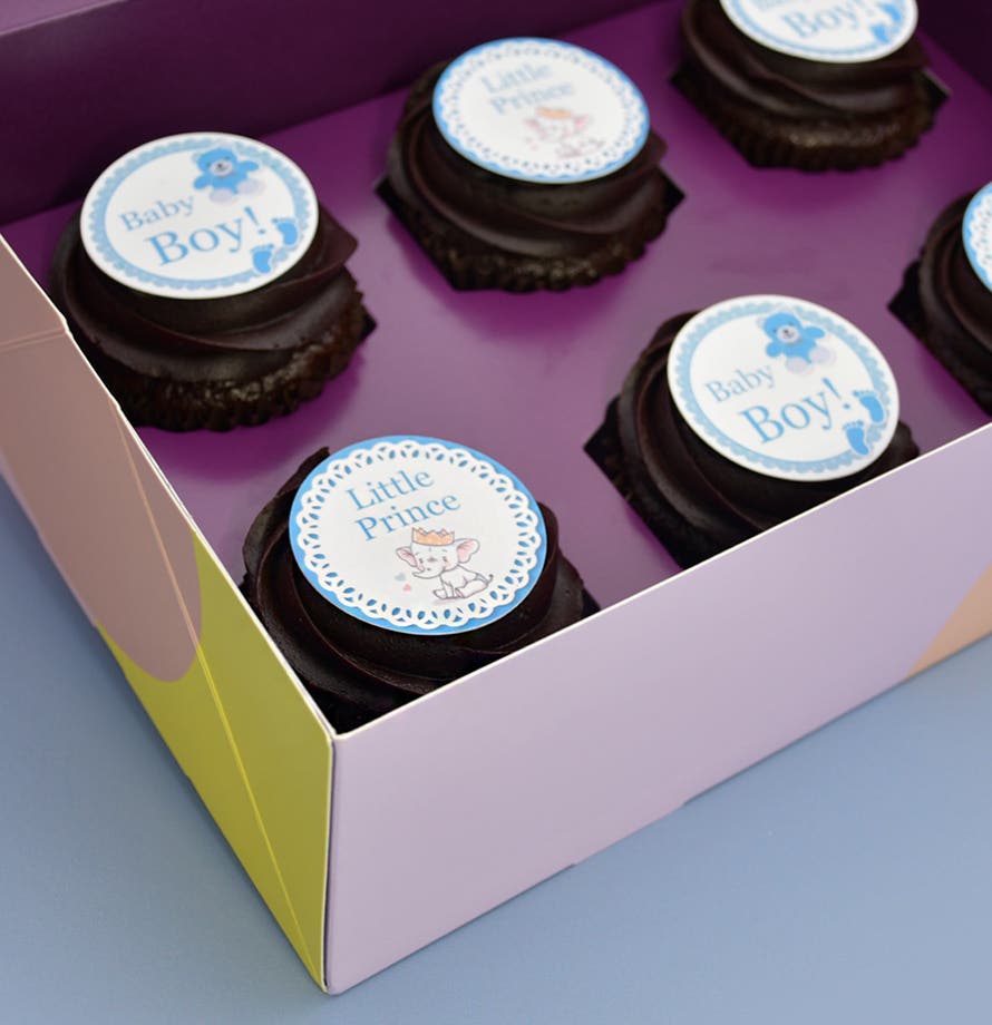 Cupcakes au chocolat pour bébé garçon