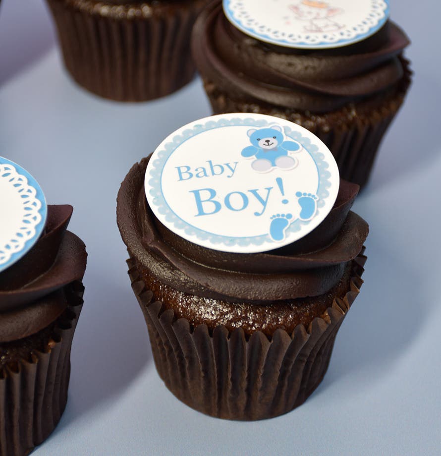 Cupcakes au chocolat pour bébé garçon