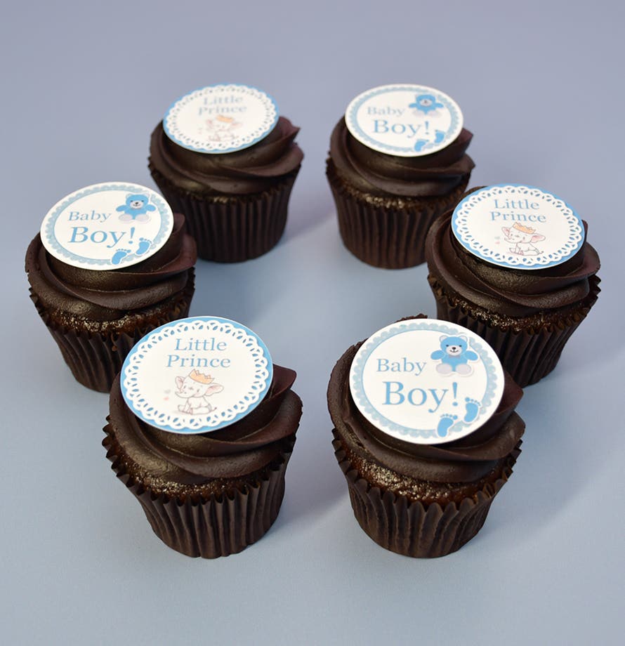 Cupcakes au chocolat pour bébé garçon