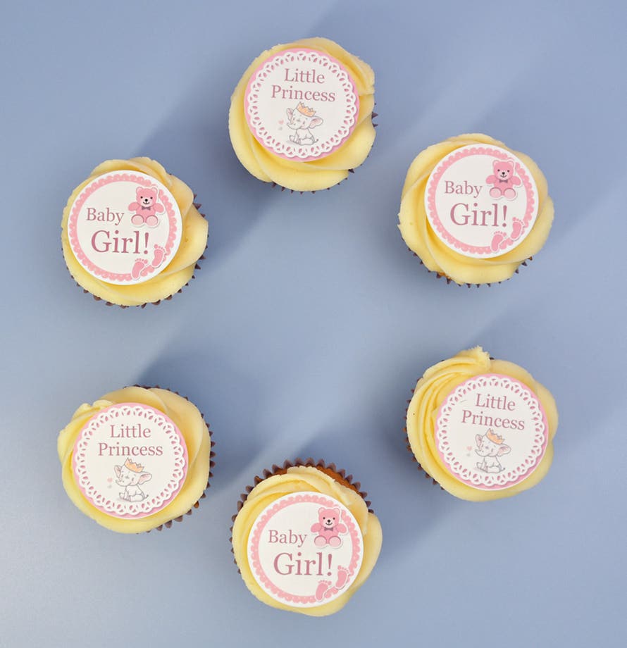 Cupcakes vanille pour bébé fille