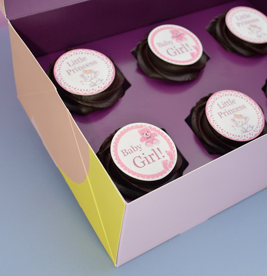 Chocolate Baby Girl Cupcakes