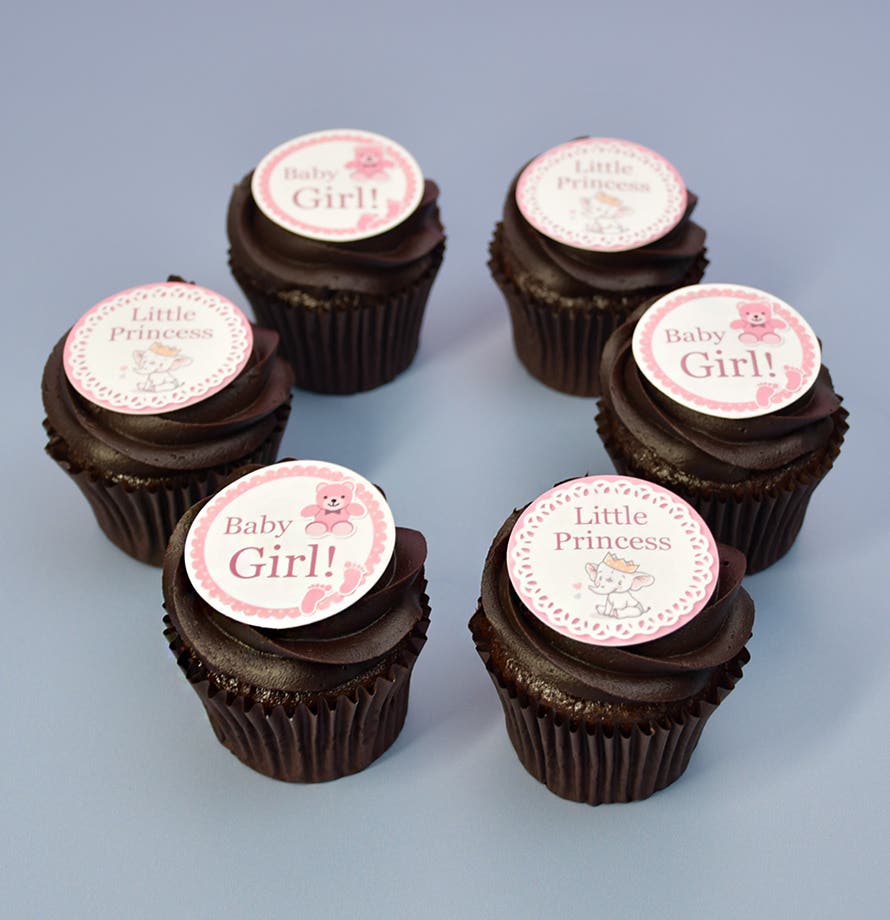 Chocolate Baby Girl Cupcakes