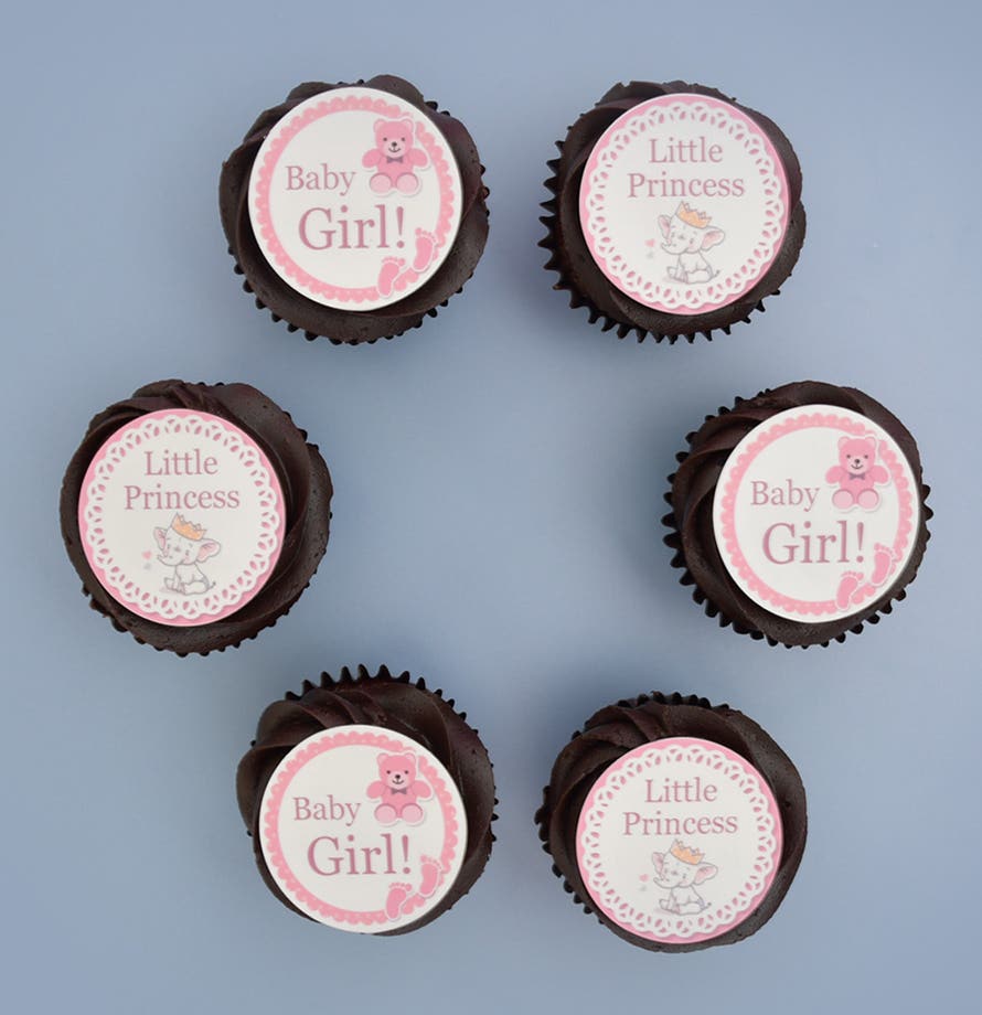 Chocolate Baby Girl Cupcakes