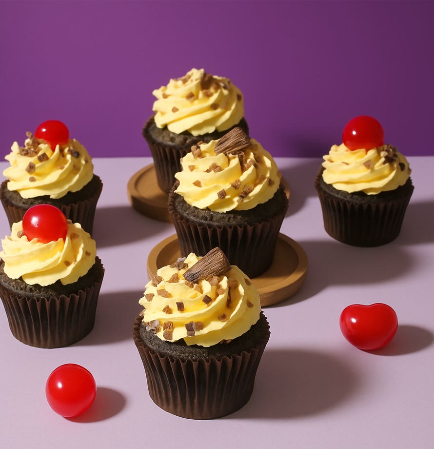 Box Of 6 Black Forest Cupcakes