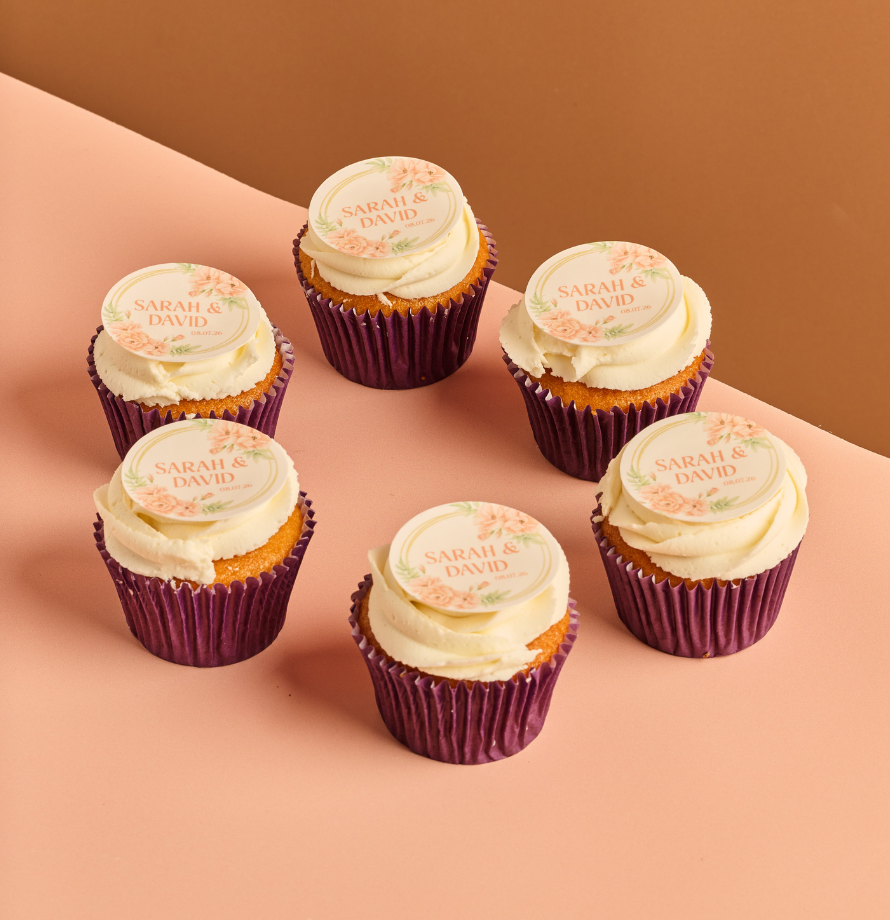 Pink Floral Wedding Cupcakes