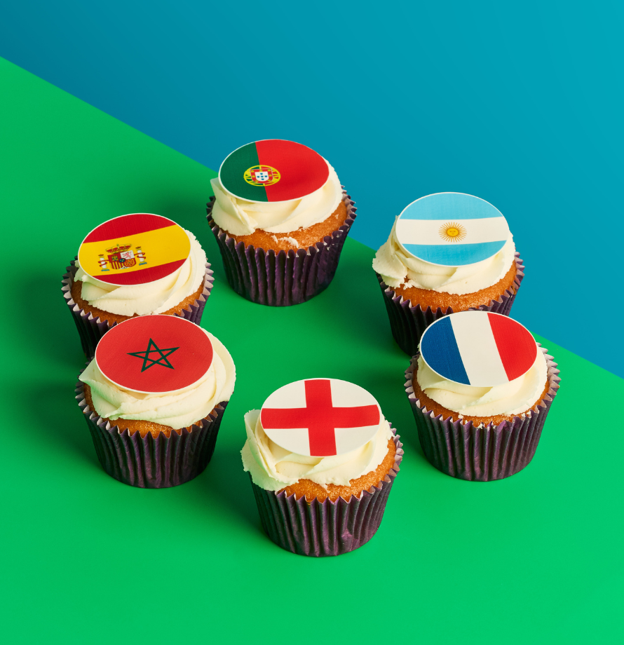 Custom Flags Football Cupcakes