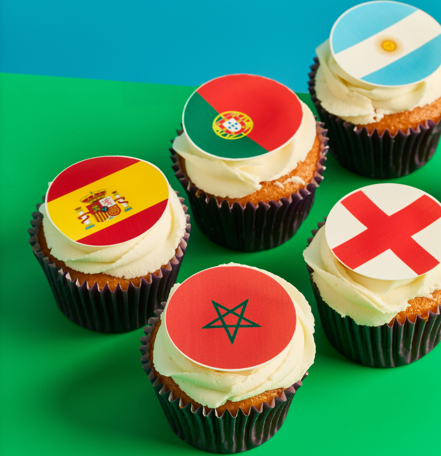 Custom Flags Football Cupcakes