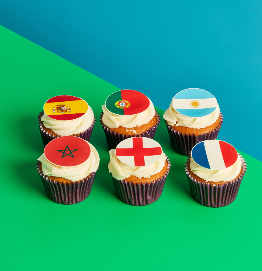 Custom Flags Football Cupcakes