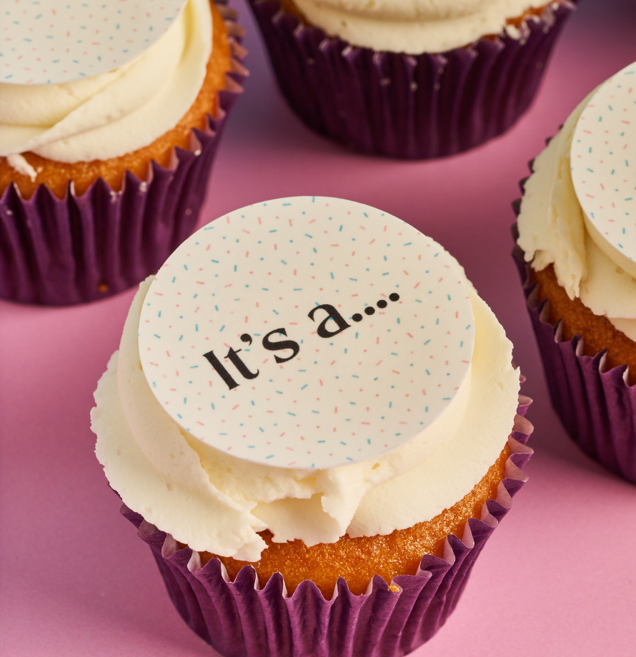Gender Reveal Vanilla Cupcakes