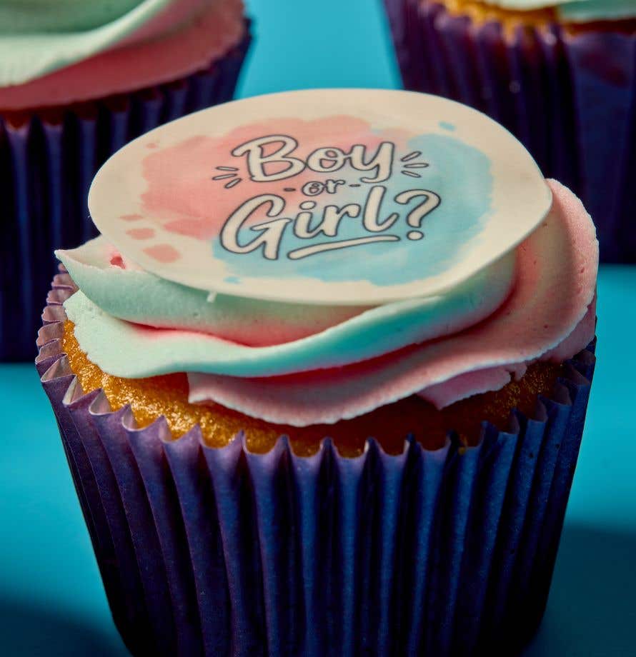 Gender Reveal Photo Cupcakes