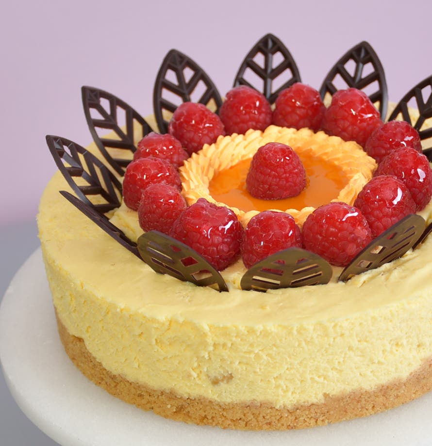 Mango & Raspberry Crown Cheesecake