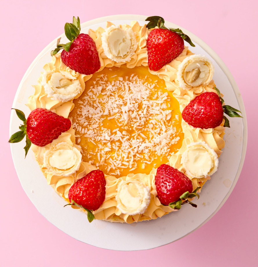Mango Strawberry Coconut Cheesecake