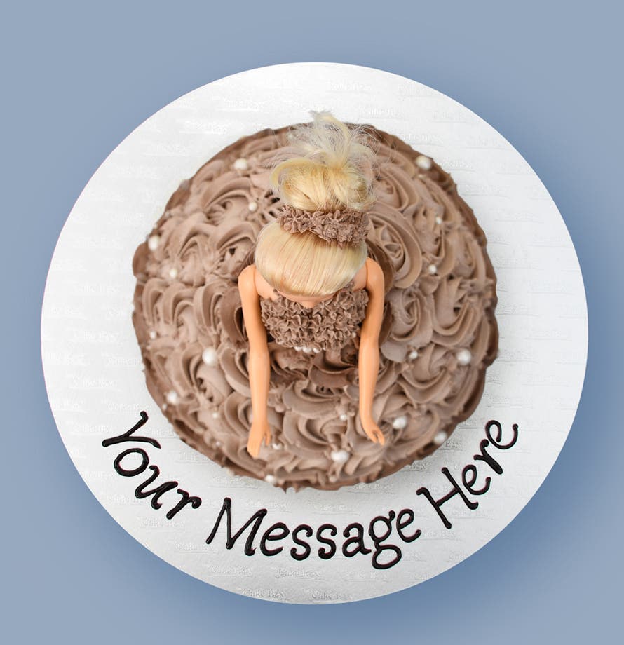 Pearl Brown Gown Doll Cake