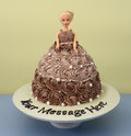 Pearl Brown Gown Doll Cake
