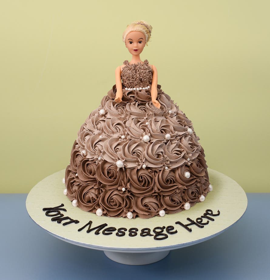 Pearl Brown Gown Doll Cake