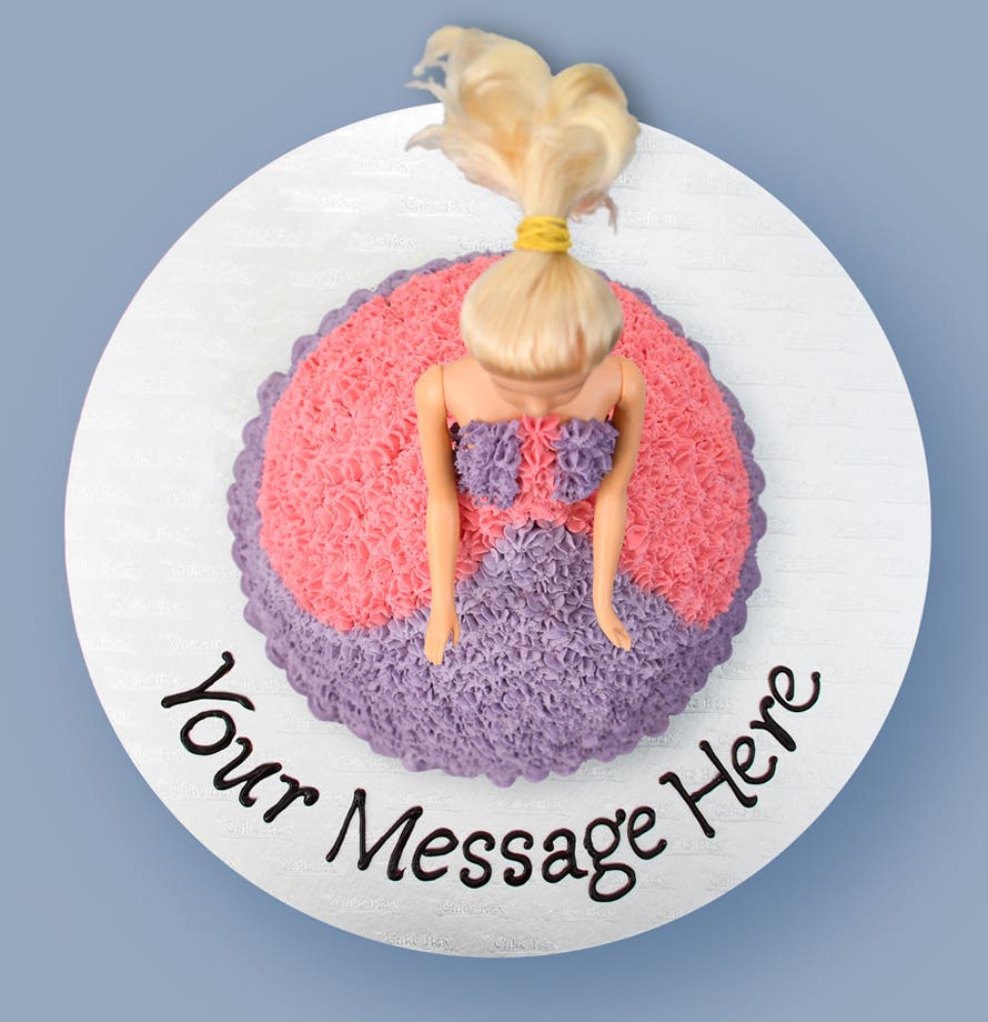 Pink And Purple Gown Doll Cake