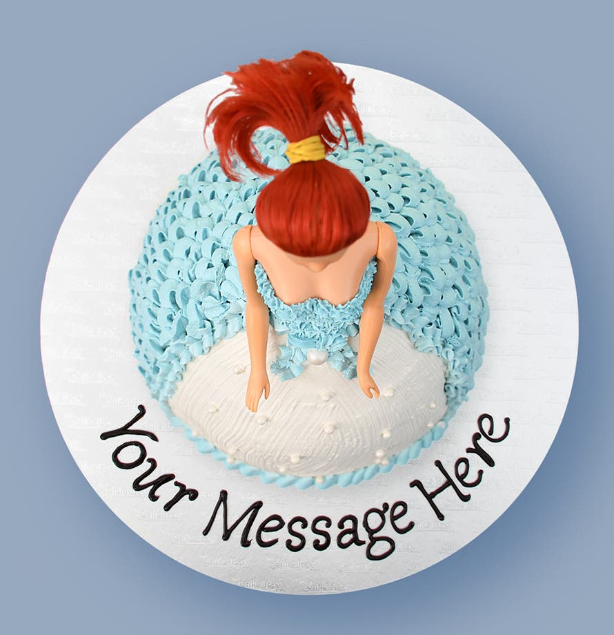 Blue Pearl Gown Doll Cake