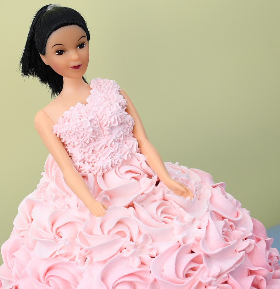 Ombre Pink Gown Doll Cake