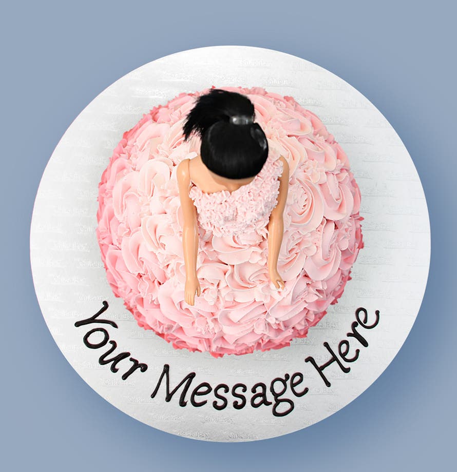Ombre Pink Gown Doll Cake