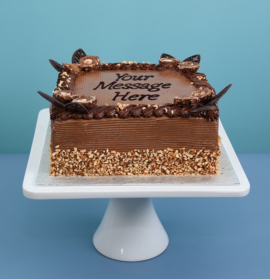 Chocolate Hazelnut Truffle Square Cake