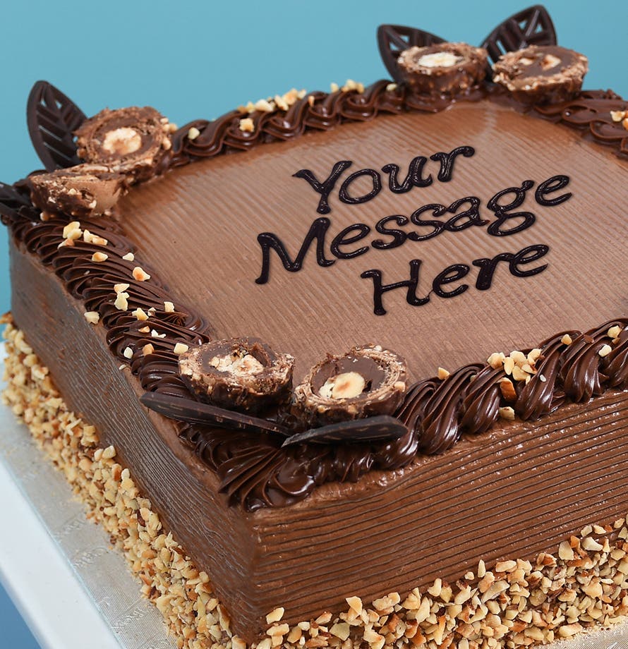 Chocolate Hazelnut Truffle Square Cake